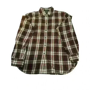 Lauren Ralph Women’sFlannel Shirt Red Green Tartan Plaid size:S Petite.